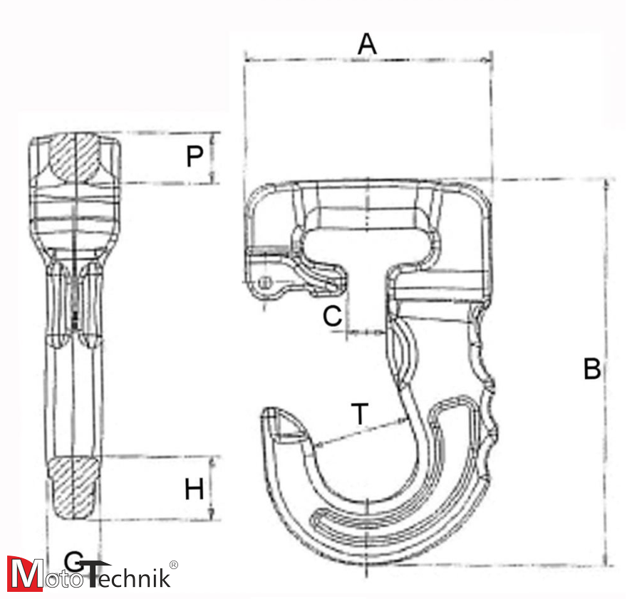 Hak do zawiesi pasowych PROLUX 3000 kg 175 mm ( 556925 )