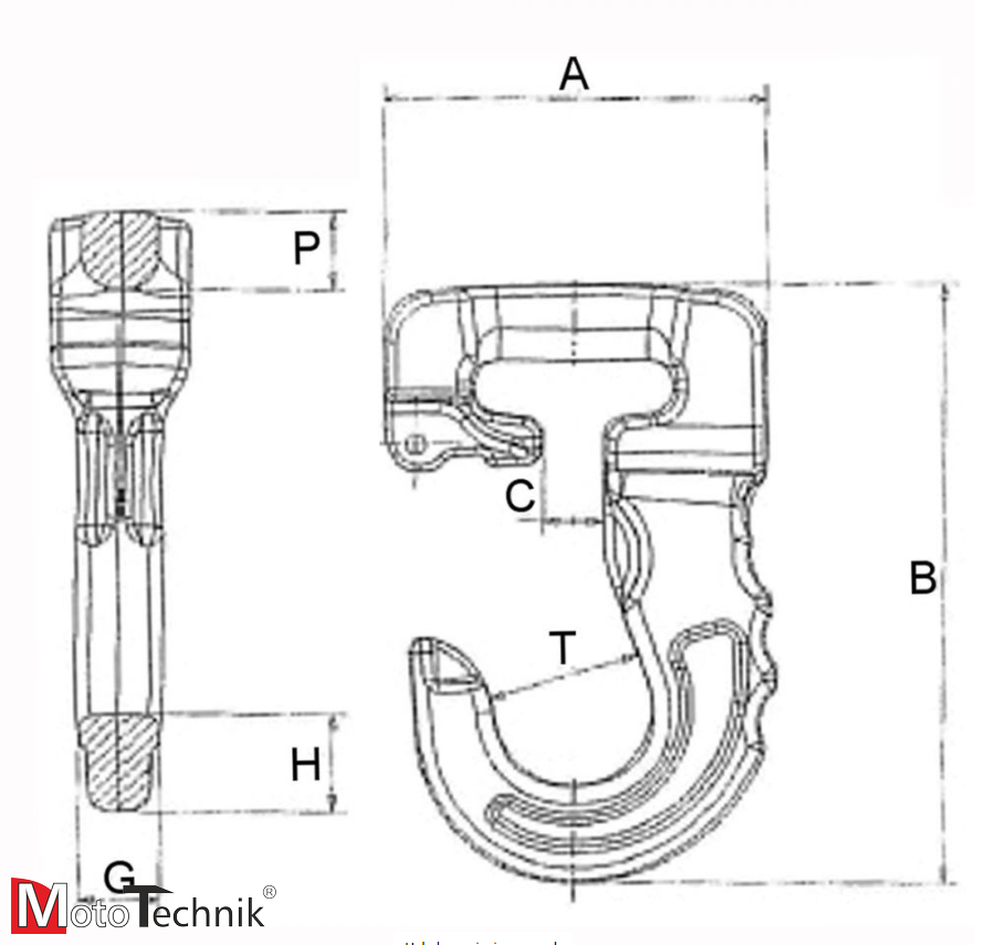 Hak do zawiesi pasowych PROLUX 2000 kg 148 mm ( 556915 )