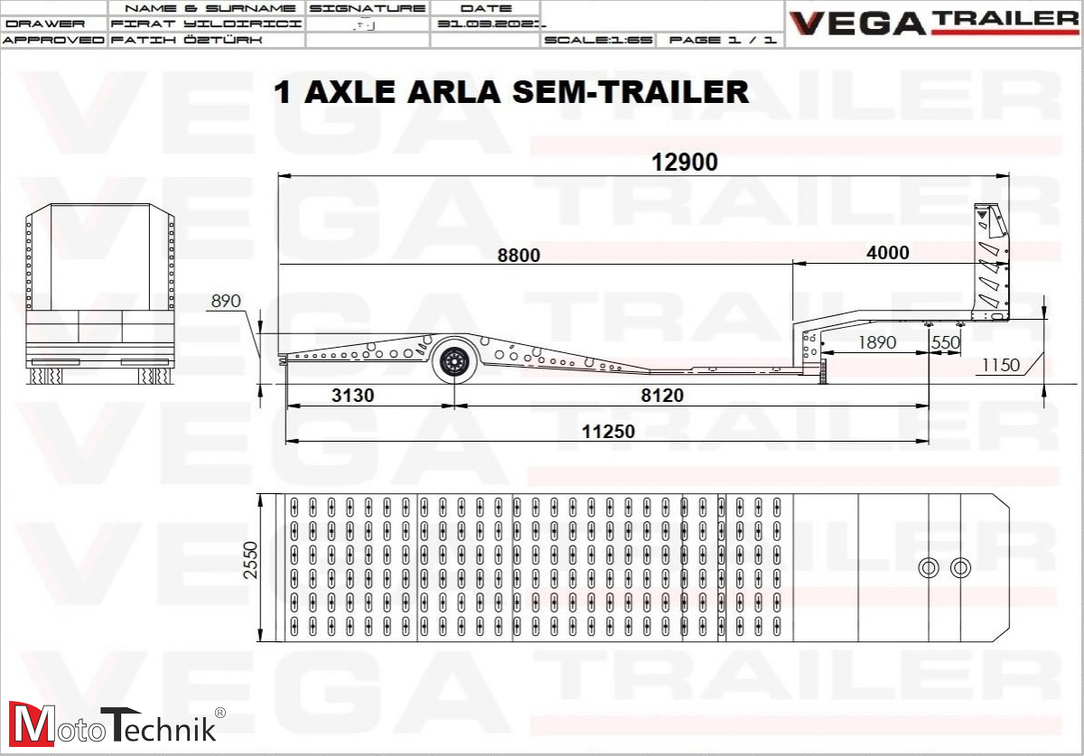 Naczepa VEGA TRAILER VEGA 1 AXLE ARLA VG-135